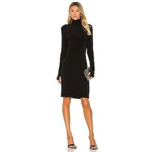 NORMA KAMALI Slim Fit Turtleneck Dress in Black WOmens size Small